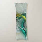 Coussins Longs Hypnotique Abstrait Golden Turquoise Turquoise Fra (Dos (Vertical))