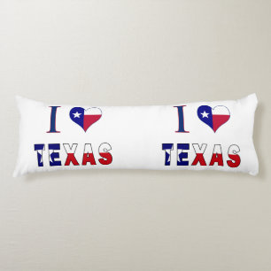Coussins Longs I Love Texas Flag
