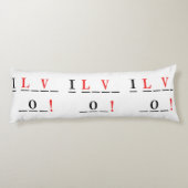 Coussins Longs I Love You-Hangman Style par Shirley Taylor (Dos)