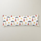 Coussins Longs Icônes nautiques élégantes sur blanc (Dos)