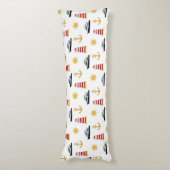 Coussins Longs Icônes nautiques élégantes sur blanc (Devant (Vertical))