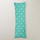 Coussins Longs Ikat Aztec Motif - Turquoise et Aqua (Dos (Vertical))