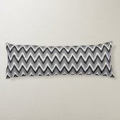 Coussins Longs Ikat Chevron Gris / Gris, Noir & Blanc (Dos)