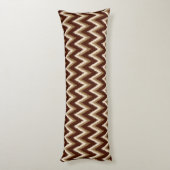Coussins Longs Ikat Chevron Stripes - Chocolat Brown & Beige (Dos (Vertical))