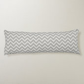 Coussins Longs Ikat Chevrons - gris argent et blanc (Dos)
