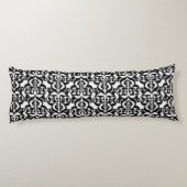 Coussins Longs Ikat damas mauresque - noir et blanc (Dos)