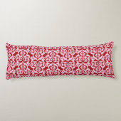 Coussins Longs Ikat Damassé Mauresque - rouge foncé et rose (Dos)