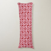 Coussins Longs Ikat Damassé Mauresque - rouge foncé et rose (Devant (Vertical))