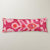 Coussins Longs Ikat de la tribu rose et orange (Dos)