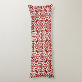 Coussins Longs Ikat Moorish Damask - rouge foncé et blanc (Dos (Vertical))