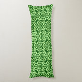 Coussins Longs Ikat Moorish Damask - vert pin et menthe (Dos (Vertical))