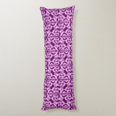 Coussins Longs Ikat Moorish Damask - violet et orchidée (Dos (Vertical))