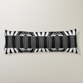 Coussins Longs Illusion Zèbre - Abstrait Moderne Noir et Blanc (Dos)