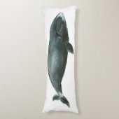 Coussins Longs Illustration aquarelle de baleine boréale (Devant (Vertical))