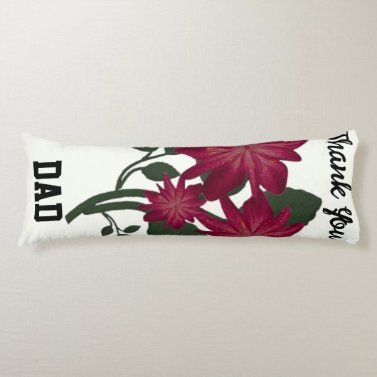 Coussins Longs Illustration botanique florale rose profond élégan (Devant)