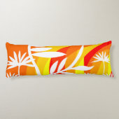 Coussins Longs Illustration botanique orange et blanc (Dos)