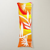 Coussins Longs Illustration botanique orange et blanc (Devant (Vertical))