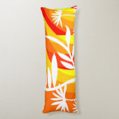 Coussins Longs Illustration botanique orange et blanc (Dos (Vertical))