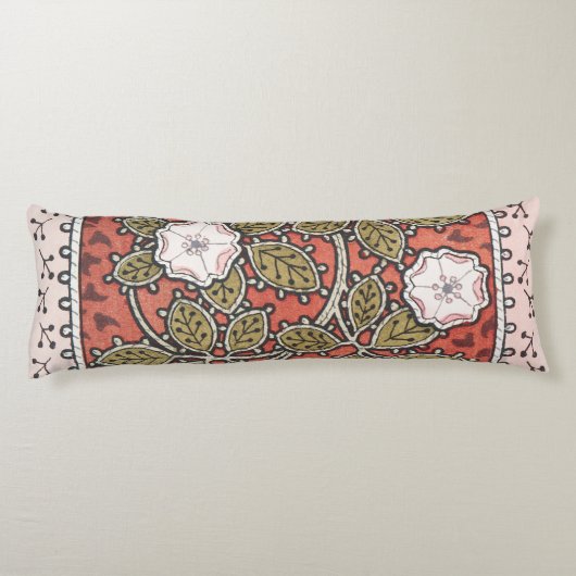 Coussins Longs Illustration d'art de rose sauvage Fleur Vintage (Dos)