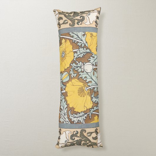 Coussins Longs illustration d'art pavot fleur jaune (Dos (Vertical))