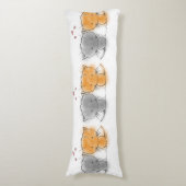 Coussins Longs Illustration de chatons mignons orange et gris (Devant (Vertical))