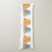 Coussins Longs Illustration de chatons mignons orange et gris (Dos (Vertical))
