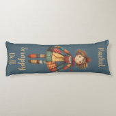 Coussins Longs Illustration de fille en patchwork fantaisiste (Dos)