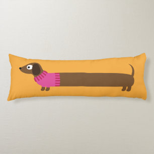Coussins Longs Illustration de mignonne long Dachshund