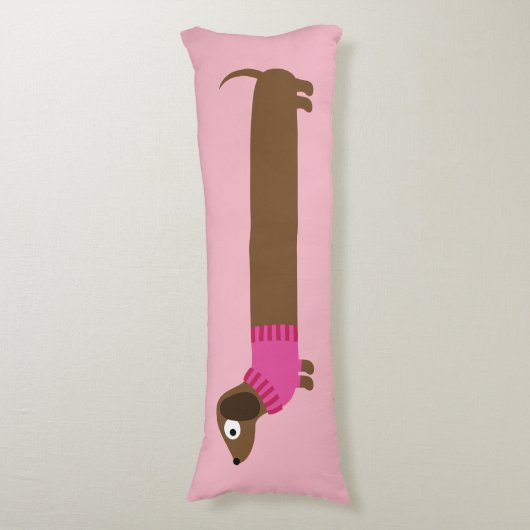 Coussins Longs Illustration de mignons longs Dachshund (Devant (Vertical))