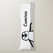 Coussins Longs Illustration de pingouin noir blanc mou personnali (devant Vertical)
