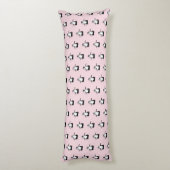 Coussins Longs Illustration de pingouin rose personnalisé (Dos (Vertical))