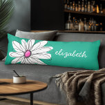Coussins Longs Illustration florale tendance - rose et vert<br><div class="desc">Un morceau d'art zen et fantaisiste,  hipster. Vous pouvez ajouter un nom,  un monogramme ou un autre texte personnalisé. Si vous avez besoin de déplacer l'art autour,  cliquez sur le bouton personnaliser pour apporter des modifications.</div>