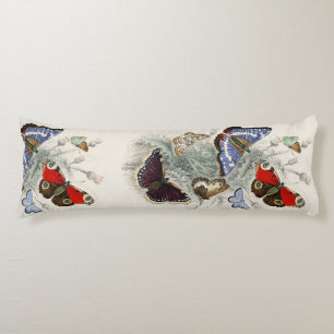 Coussins Longs Illustration Scientifique Botanique de Papillon de