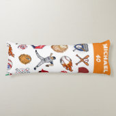 Coussins Longs Illustrations de joueurs de baseball modernes avec (Devant)