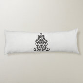 Coussins Longs image en noir et blanc d'un design orné (Dos)