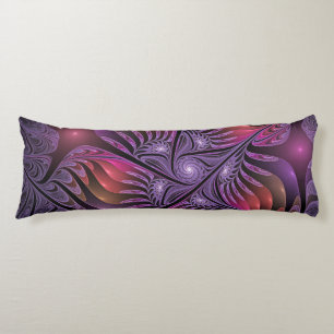 Coussins Longs Imaginaire coloré Abstrait Trippy Violet Fractal