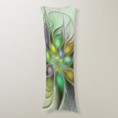 Coussins Longs Imaginaire coloré Fleur moderne Abstrait Fractal (Devant (Vertical))