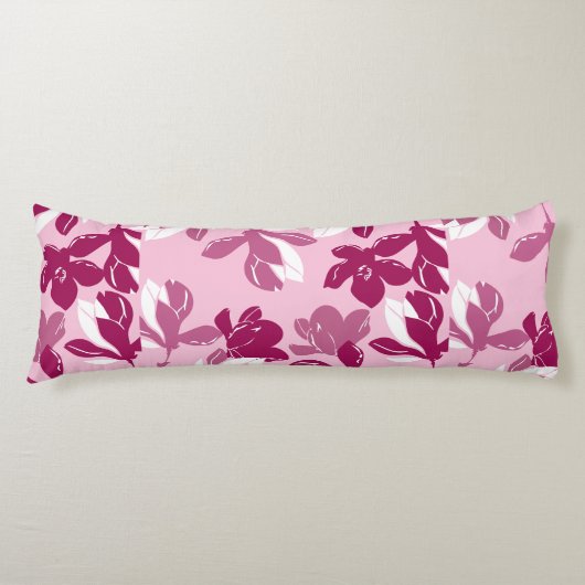 Coussins Longs Impression botanique de magnolia rose (Devant)