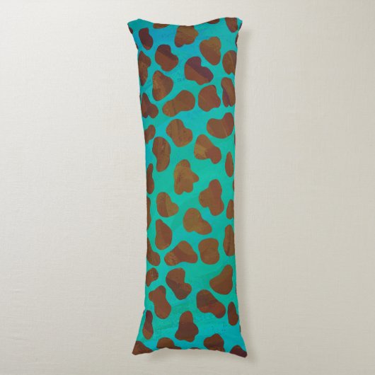 Coussins Longs Impression Brown et Turquoise dalmate (Devant (Vertical))
