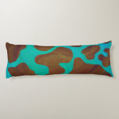 Coussins Longs Impression Brown et Turquoise de vache (Dos)