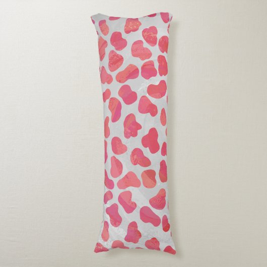 Coussins Longs Impression dalmate rose et blanc (Devant (Vertical))