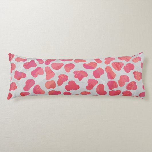 Coussins Longs Impression dalmate rose et blanc (Devant)