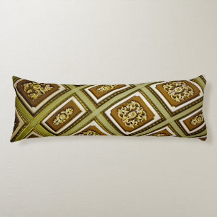 Coussins Longs Impression d'architecture verte et Brown