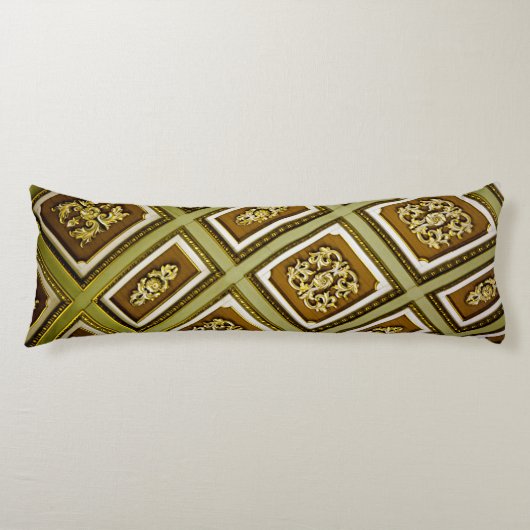 Coussins Longs Impression d'architecture verte et Brown (Devant)