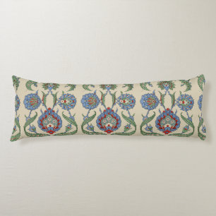 Coussins Longs Impression d'art floral géométrique bleu rouge ara