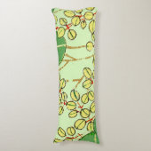 Coussins Longs Impression de bloc de bois de feuille verte botani (Devant (Vertical))