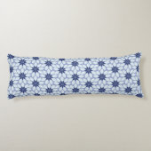 Coussins Longs Impression de fleurs en mosaïque bleues (Dos)