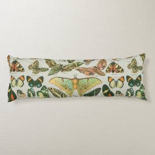 Coussins Longs Impression de motif de papillon de nuit vintage