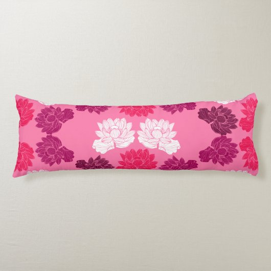 Coussins Longs Impression de tissu de nénuphar rose (Devant)