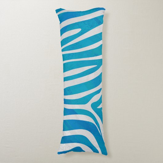 Coussins Longs Impression en bleu et blanc Zebra (Devant (Vertical))